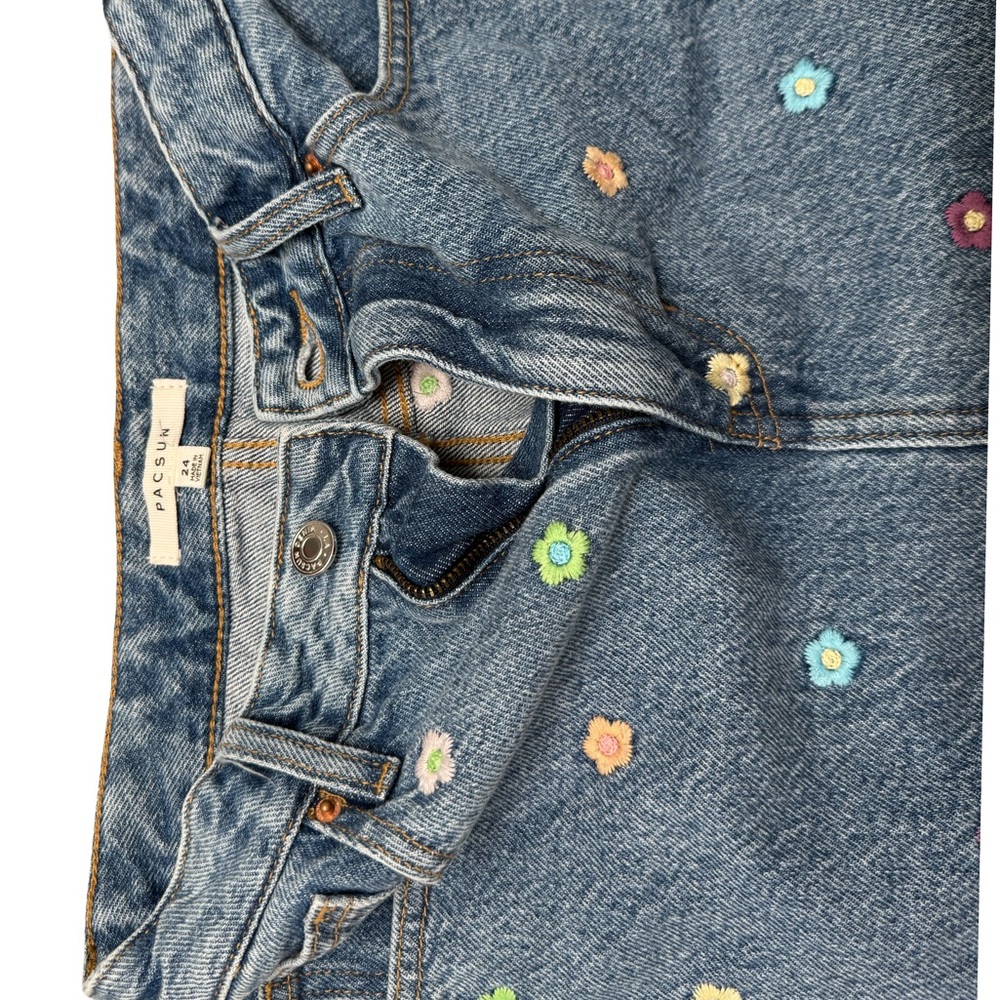 PacSun Floral Embroidered Denim Mini Skirt - Picture 5 of 8